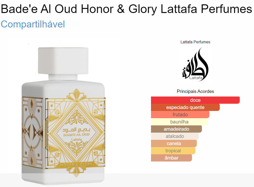 Lattafa Badee Al Oud Honor Honor & Glory 100 Ml