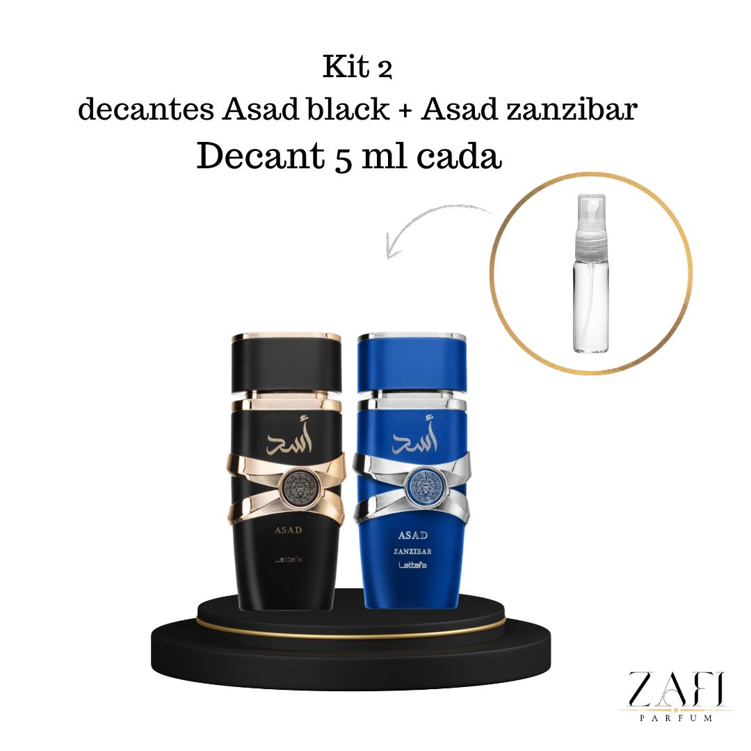 Kit Decant Asad black + Asad Zanzibar 5ML cada