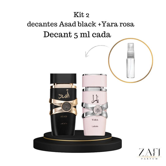 Kit Decant 2 Asad black + Yara rosa 5ML cada