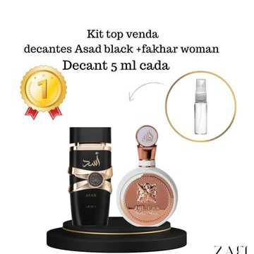 Kit top 2 Decant fakhar woman + Asad black 5ML cada